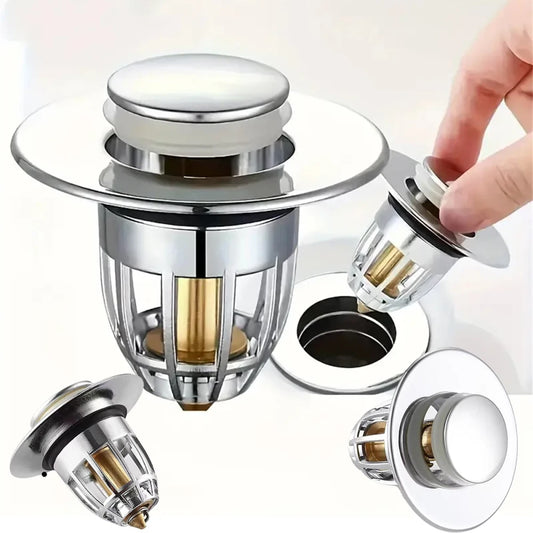 Chrome Pop-up Sink Filter
